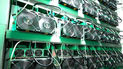 Miners hosted in a large, well-ventilated data center, representing the ideal environment for optimal performance