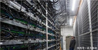 Expansive cryptocurrency mining farm with rows of miners powered by advanced energy solutions