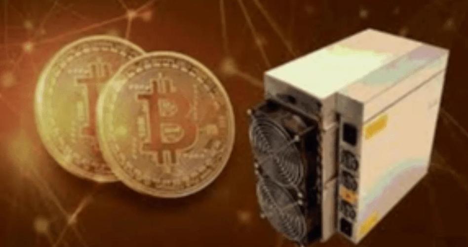 A vibrant depiction of Bitcoin mining in action, showcasing powerful rigs in a hosted facility